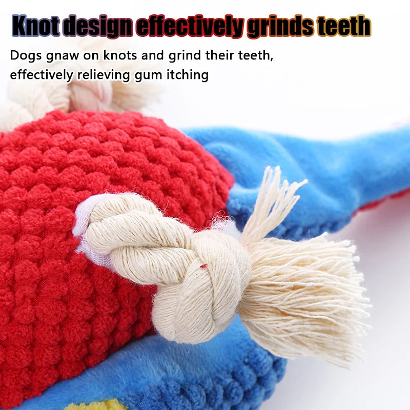 Indestructible Plush Parrot Dog Toy