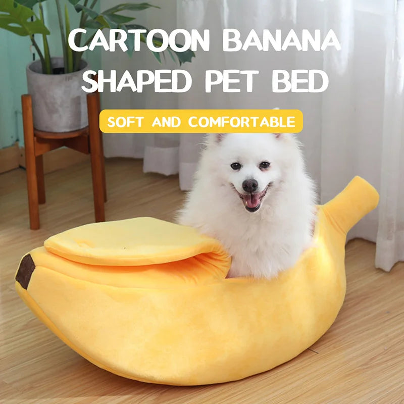 Banana Cat Bed House Cute Funny Cozy Cat Mat Beds Warm Durable Portable Pet Basket Kennel Dog Cushion Cat Supplies Multicolor