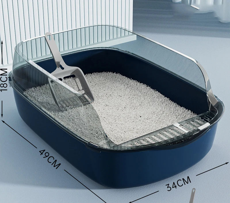 Cat Litter Box Semi-enclosed Thickening Kitty Sandbox High Side Splashproof Pet Bedpans Supplies Pet Toilet Kitten Tray Bedpan