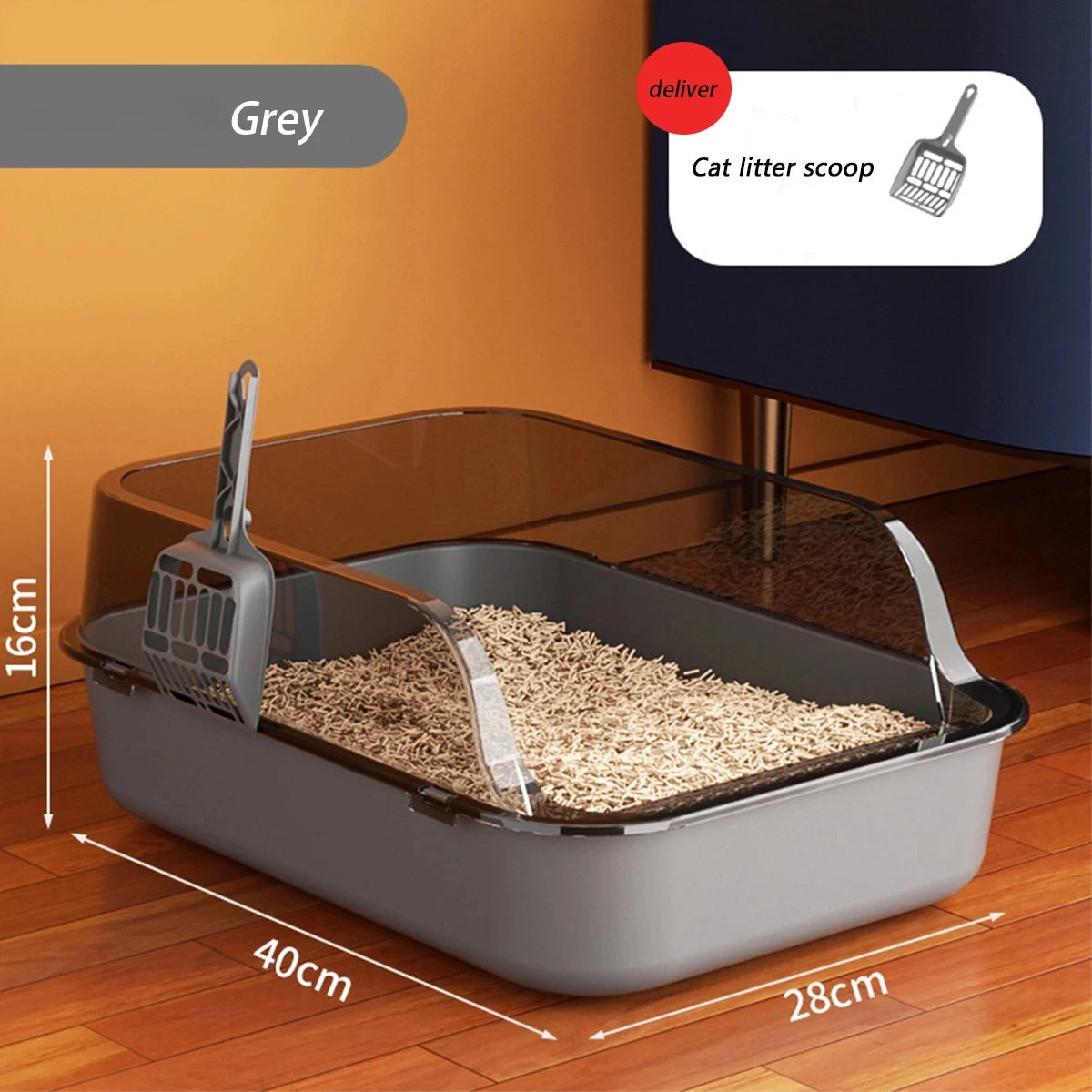 Cat Litter Box Semi-enclosed Thickening Kitty Sandbox High Side Splashproof Pet Bedpans Supplies Pet Toilet Kitten Tray Bedpan