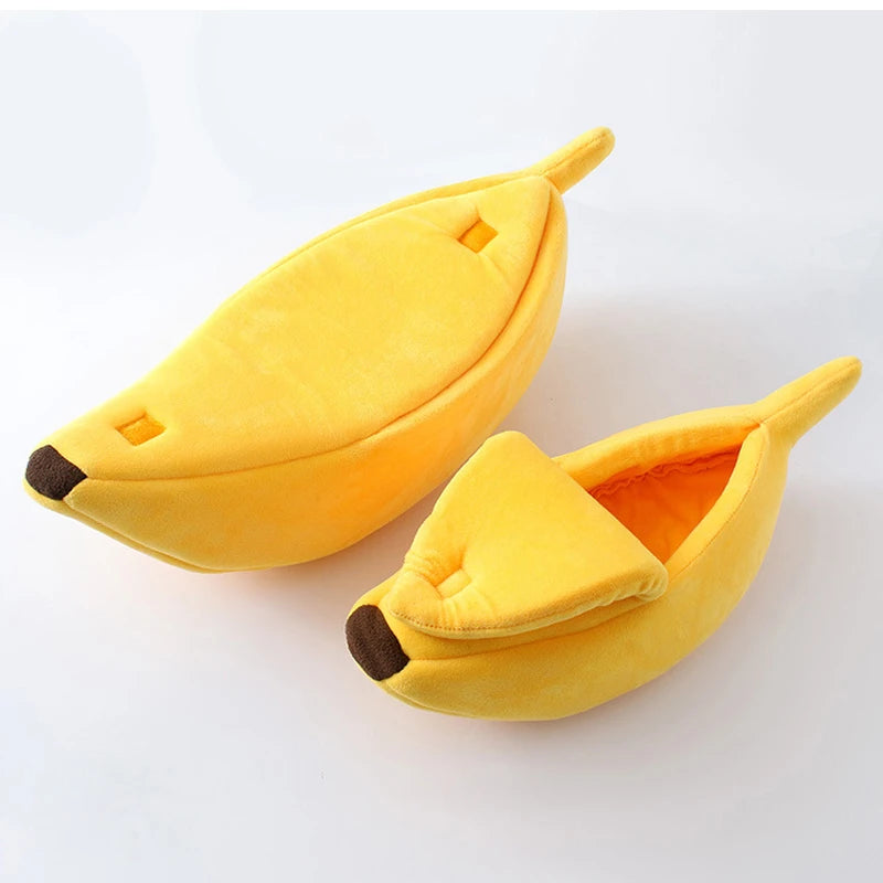 Banana Cat Bed House Cute Funny Cozy Cat Mat Beds Warm Durable Portable Pet Basket Kennel Dog Cushion Cat Supplies Multicolor