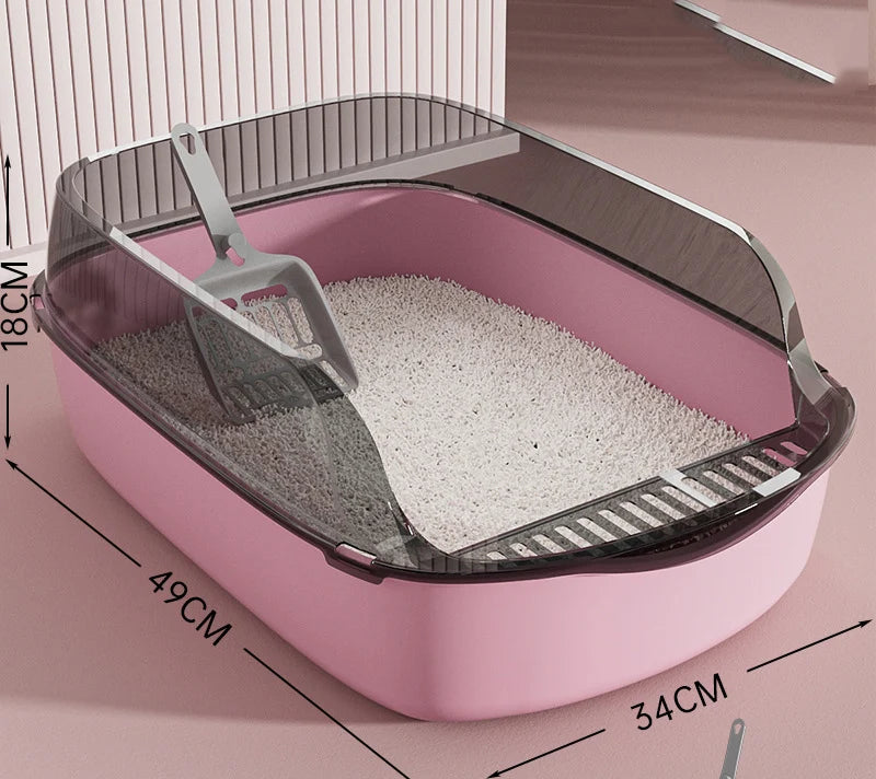 Cat Litter Box Semi-enclosed Thickening Kitty Sandbox High Side Splashproof Pet Bedpans Supplies Pet Toilet Kitten Tray Bedpan