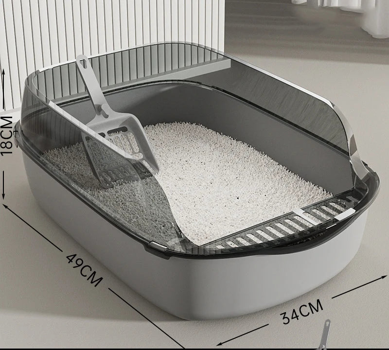 Cat Litter Box Semi-enclosed Thickening Kitty Sandbox High Side Splashproof Pet Bedpans Supplies Pet Toilet Kitten Tray Bedpan