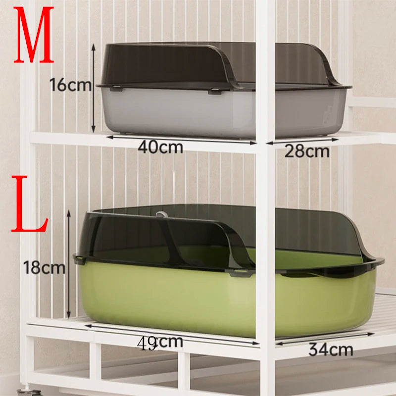 Cat Litter Box Semi-enclosed Thickening Kitty Sandbox High Side Splashproof Pet Bedpans Supplies Pet Toilet Kitten Tray Bedpan