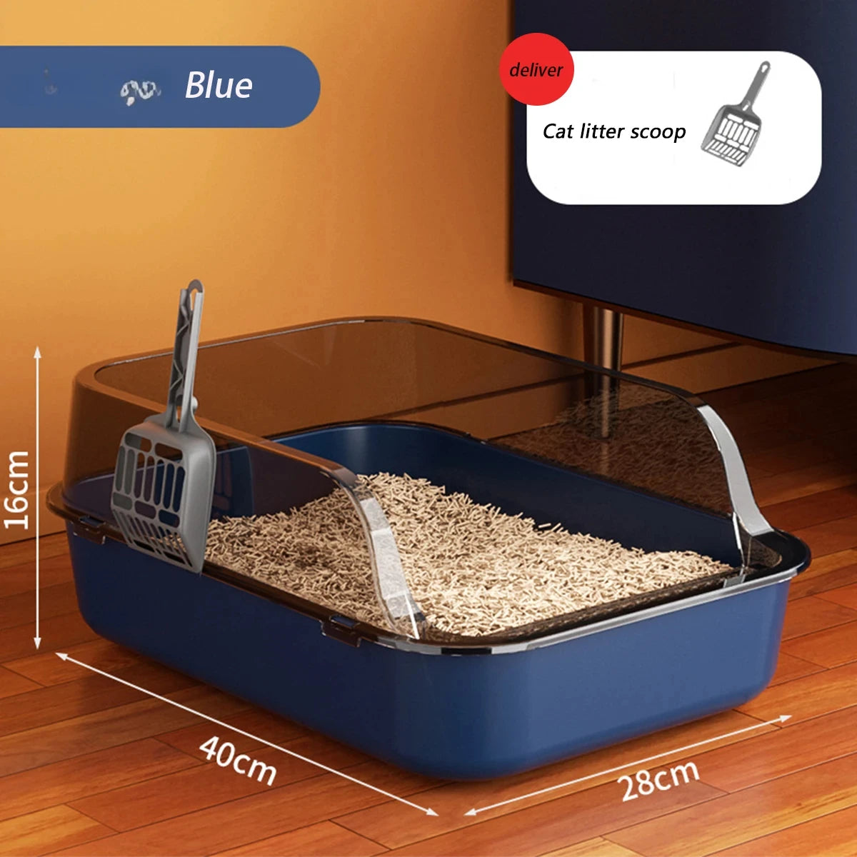 Cat Litter Box Semi-enclosed Thickening Kitty Sandbox High Side Splashproof Pet Bedpans Supplies Pet Toilet Kitten Tray Bedpan