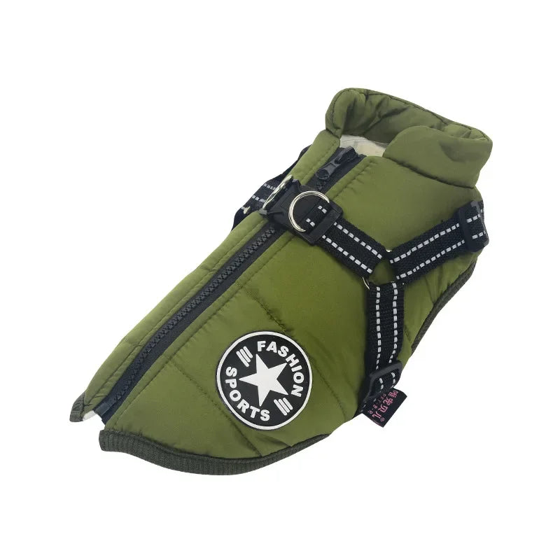 Large Pet Dog Jacket With Harness