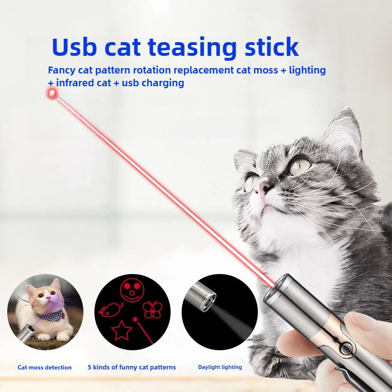 Enhanced Multifunctional Toy with USB Charging Infrared Laser Pattern Projection Interactive Cat Stick for Pet Activity Supplies