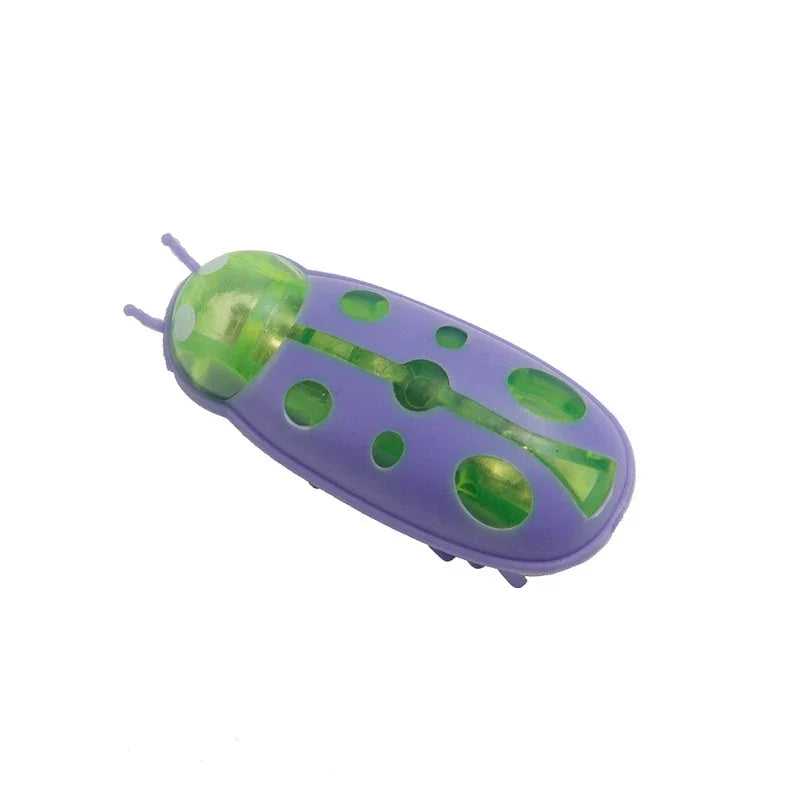 1PC Electric Bug Cat Toy Automatic Flip Battery Operated Pet Dog Beetle Playing Interactive Toy Interactive Cat Toy Pet Supplies
