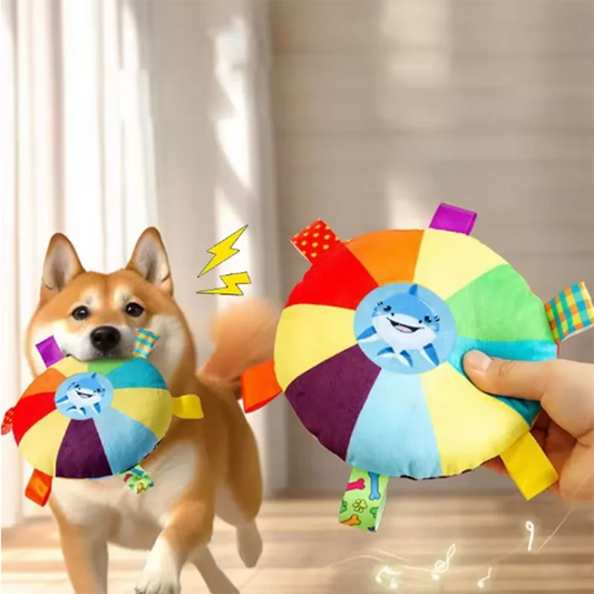 Dog sounding plush toy bell