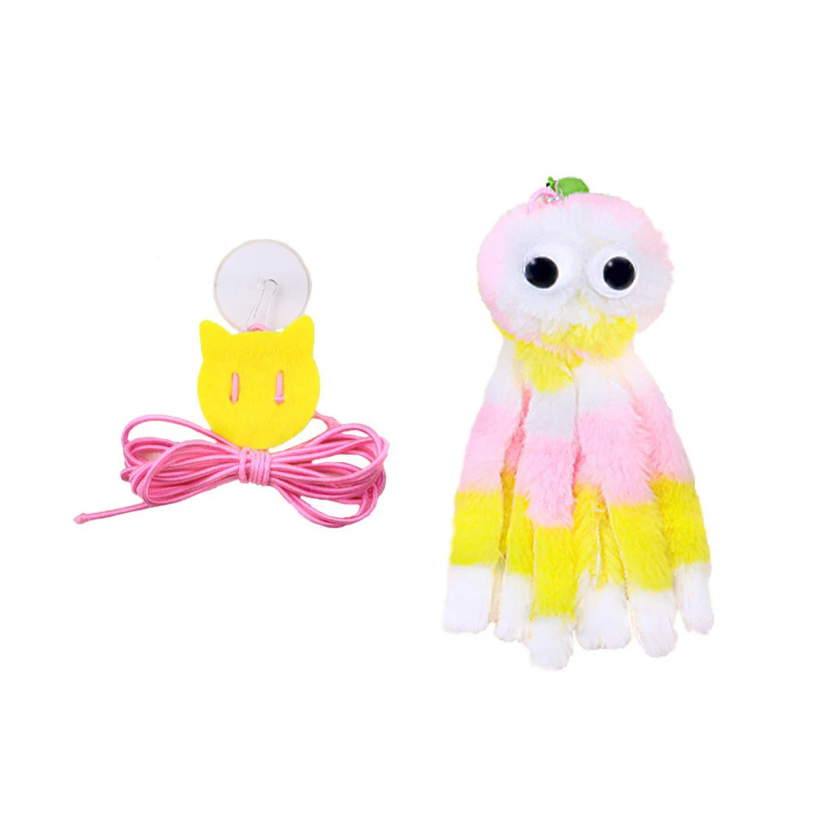 Adjustable Sound Octopus Cat Toy Mint Plush with 1.5ft Elastic Rope Interactive Pet Supplies for Cats