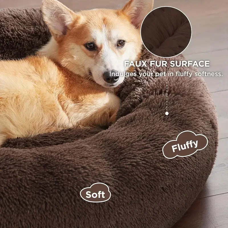 Round Dog Bed Winter