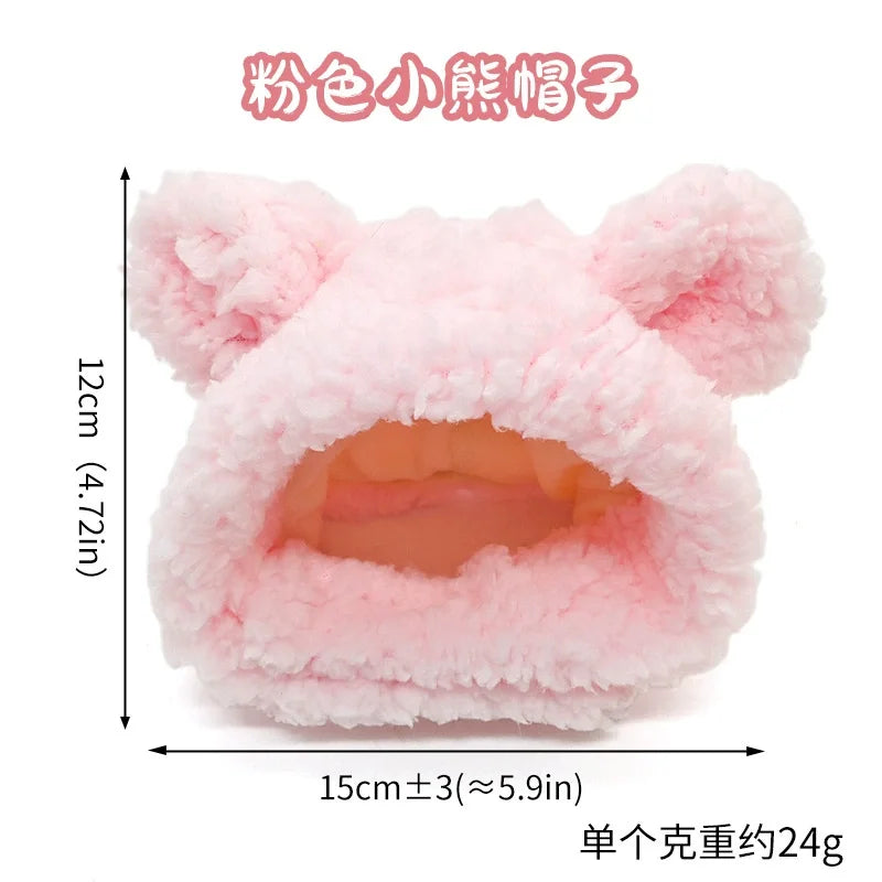 Funny Pet Headband Plush Yarn Cat Dog Cap Panda Pig Pet Warm Pet Hat Chick Cosplay Supplies Headdress Costume