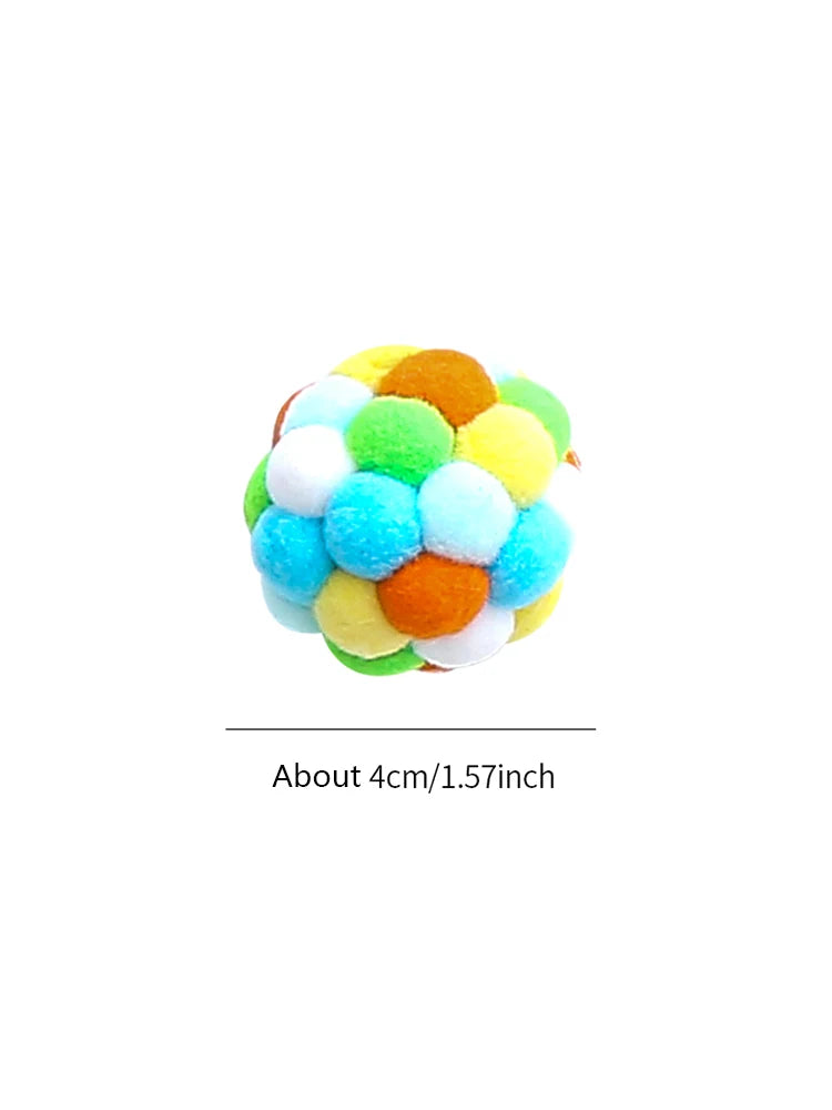 Cat toys Colorful handmade bell ball Elastic ball interactive chase pet supplies