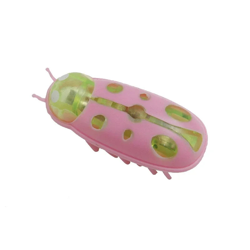 1PC Electric Bug Cat Toy Automatic Flip Battery Operated Pet Dog Beetle Playing Interactive Toy Interactive Cat Toy Pet Supplies