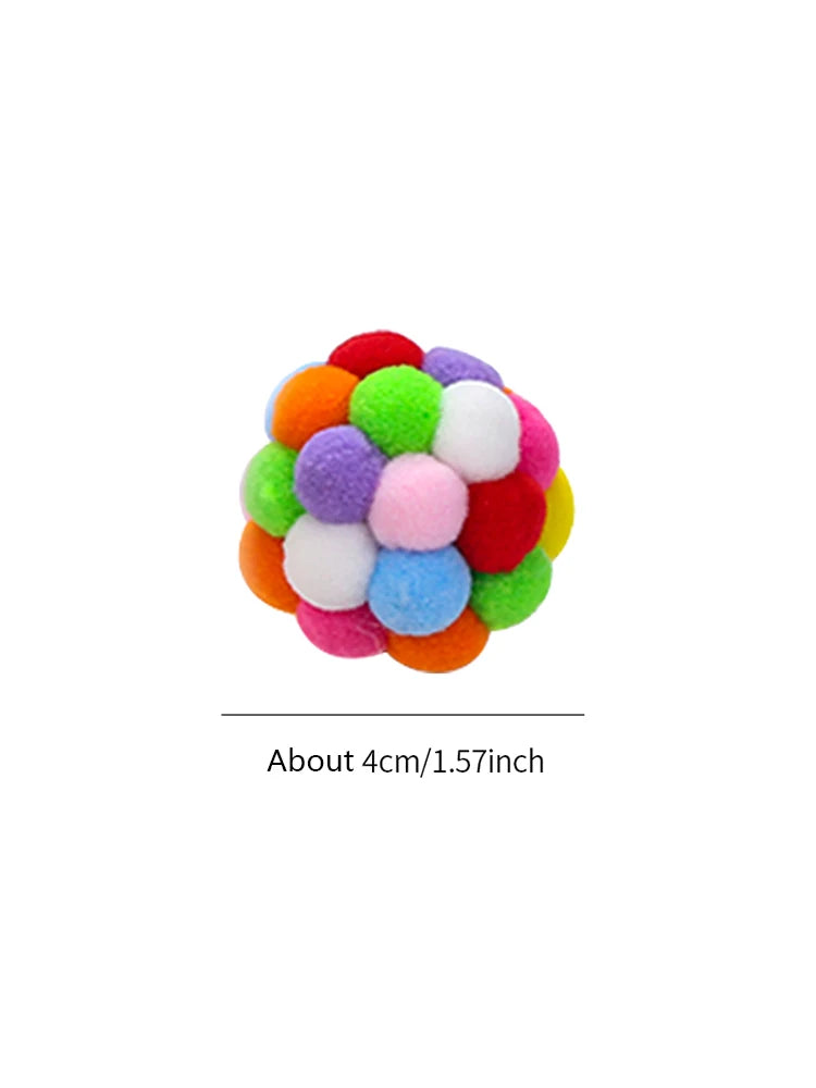 Cat toys Colorful handmade bell ball Elastic ball interactive chase pet supplies