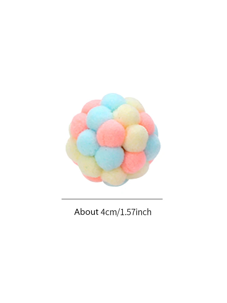 Cat toys Colorful handmade bell ball Elastic ball interactive chase pet supplies