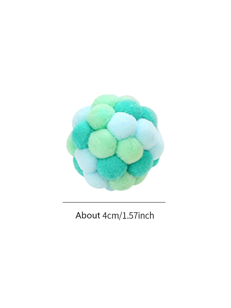 Cat toys Colorful handmade bell ball Elastic ball interactive chase pet supplies