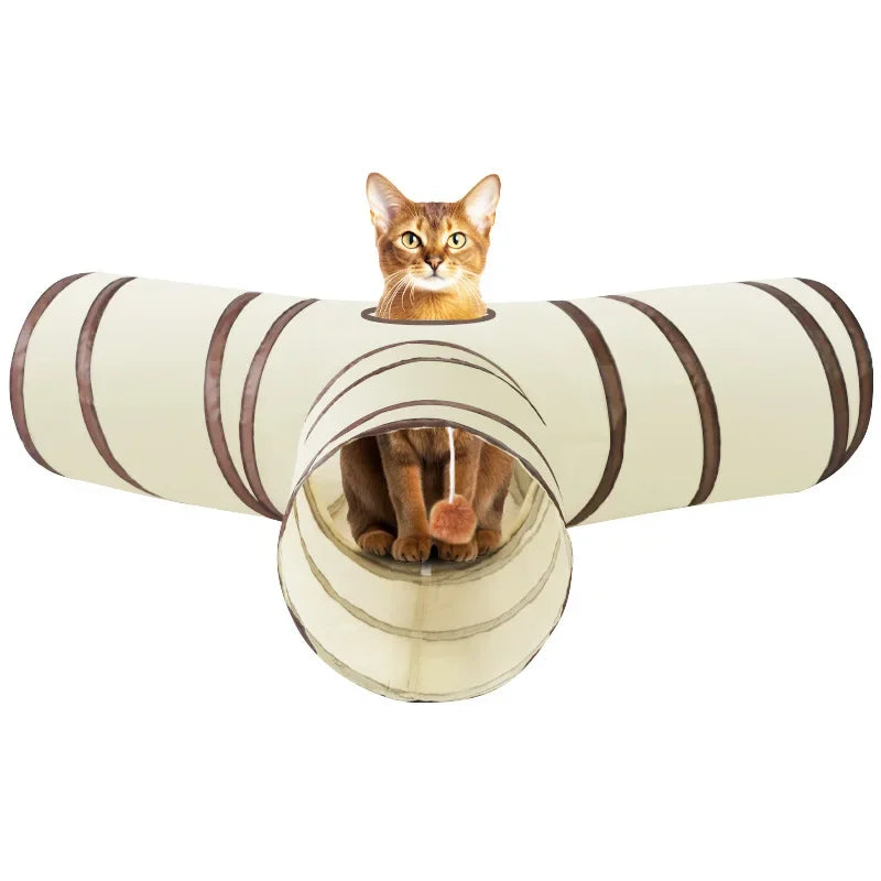 Cat Tunnel Long T/Y Ways Cat Play Tunnel Foldable Funny Interactive Indoor Play Toys Games Kitty Cubes Pet Supplies