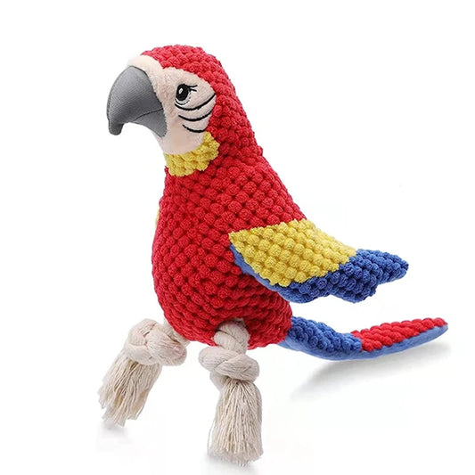 Indestructible Plush Parrot Dog Toy